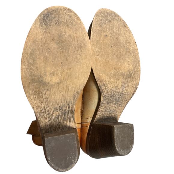 Steve Madden Tesstify Boots Sz 8 Western Leather Cowboy Booties Brown - Picture 10 of 12